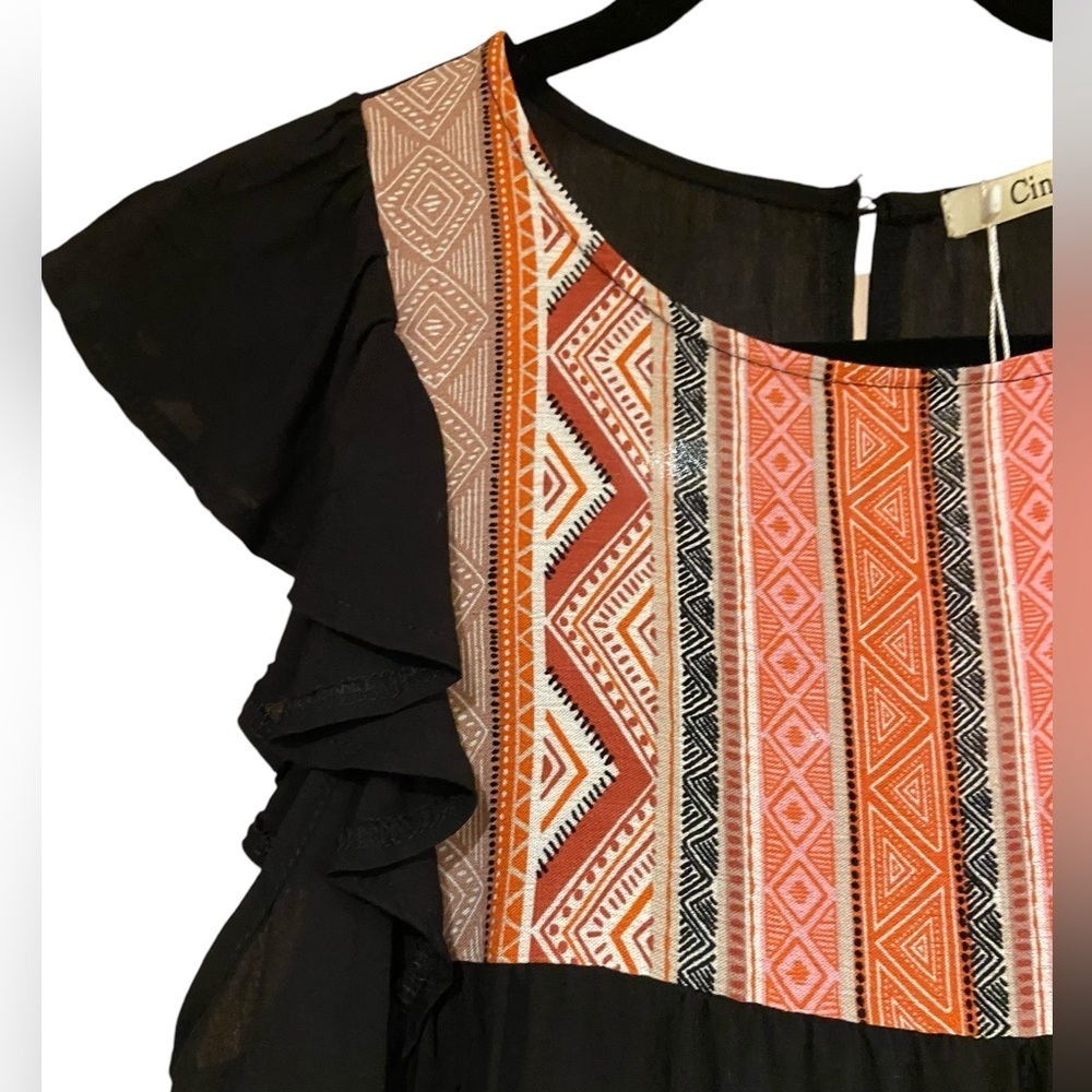 Cinnie Ruffle Sleeve Top Size Large - Picture 4 of 8